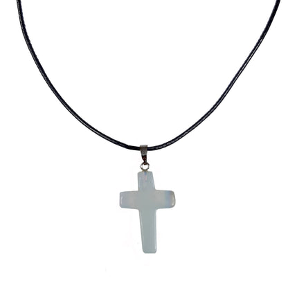 Earth Stone Collection - Cross Opal Stone Necklace