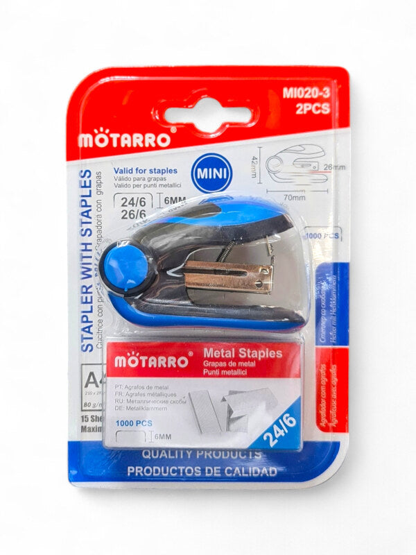 Motarro Stapler With Staples 42x70mm - Blue