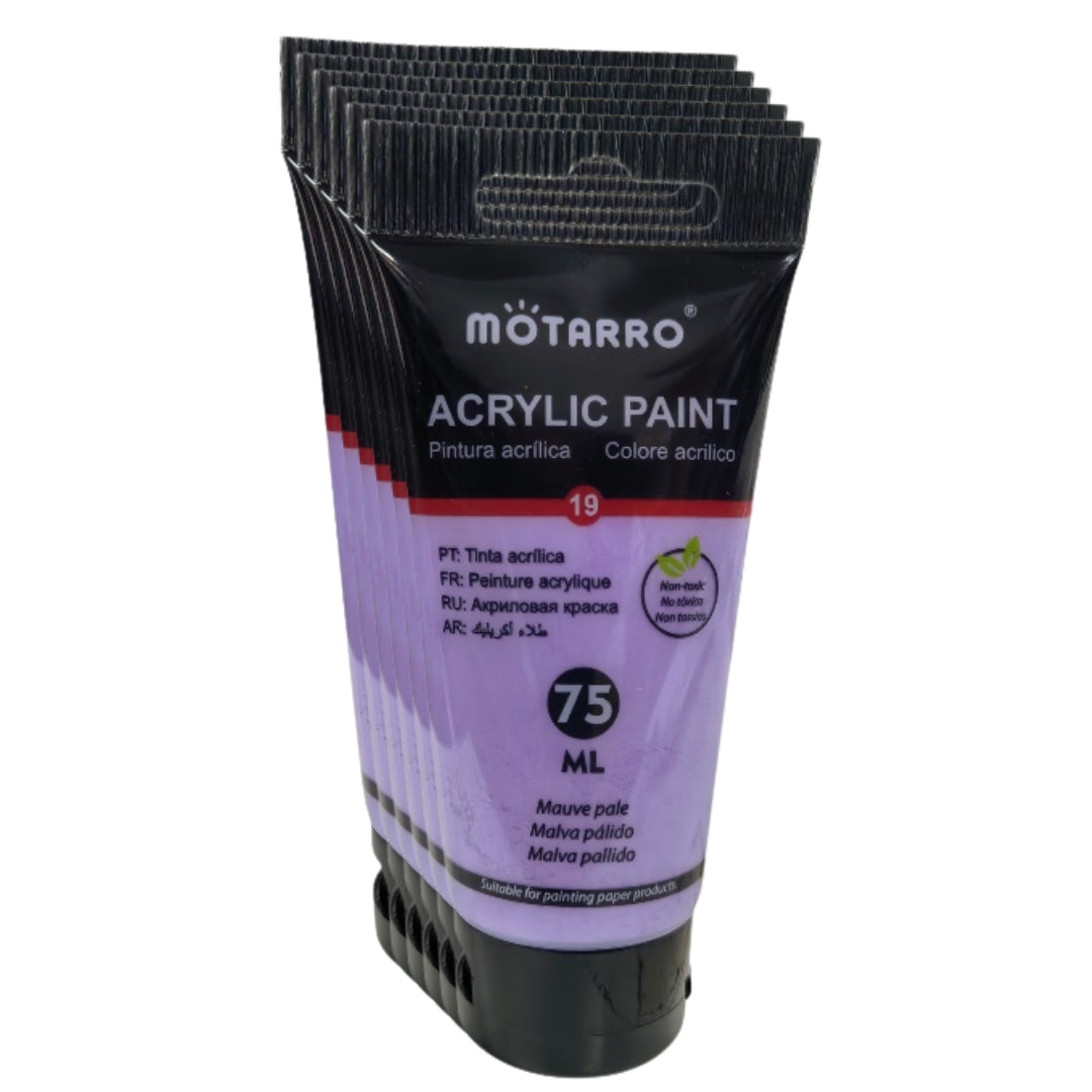 Motarro - Acrylic Paint - 75ml - 6 Pack - Mauve Pale