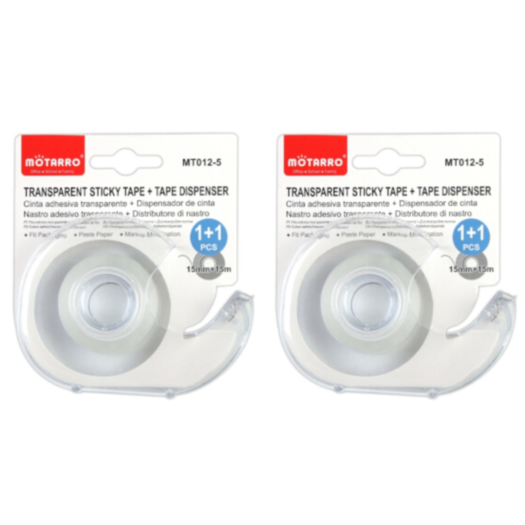 Motarro Dispenser Transparent Tape 2 Pack