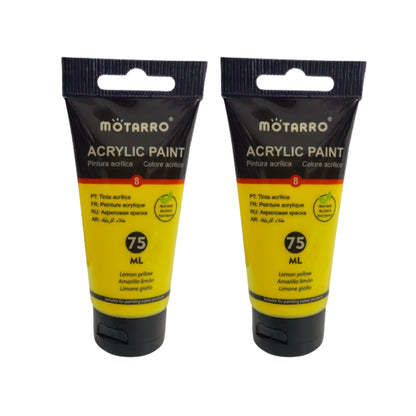 Motarro Acrylic Paint 75ml - 2 Pack - Lemon Yellow