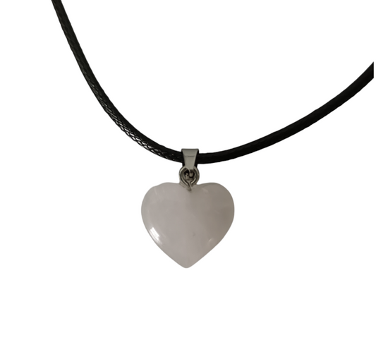 Earth Stone Collection - Heart Clear Quartz Stone Necklace