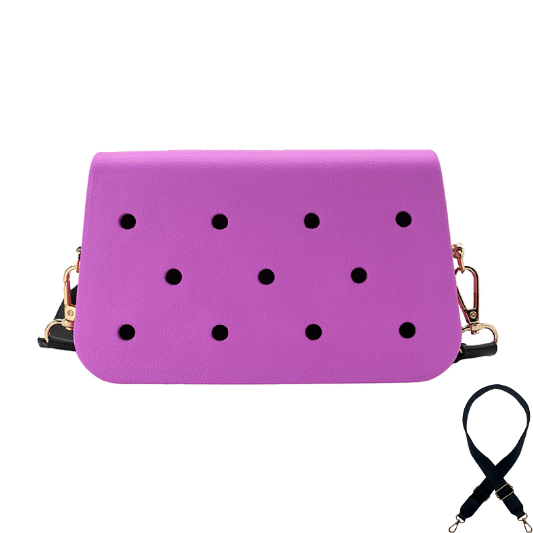 Coco EVA Croc Crossbody Bag - Lightweight Waterproof Shoulder Bag - Purple