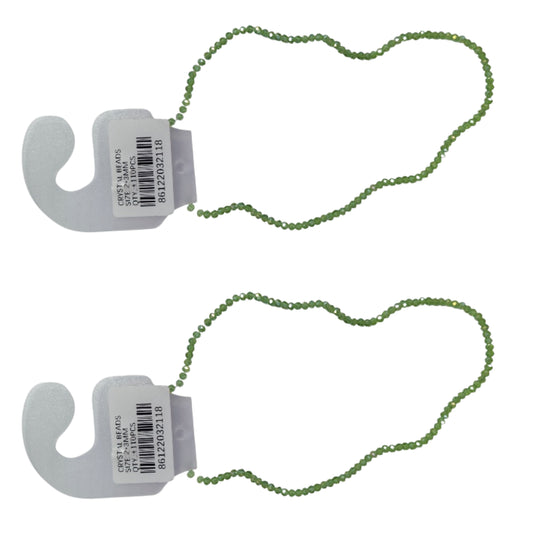 Crystal Beads Necklace - 2 Pack - 2x3mm Green