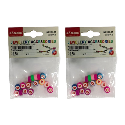 Motarro Lips Fimo Beads +-16PC - 2 Pack