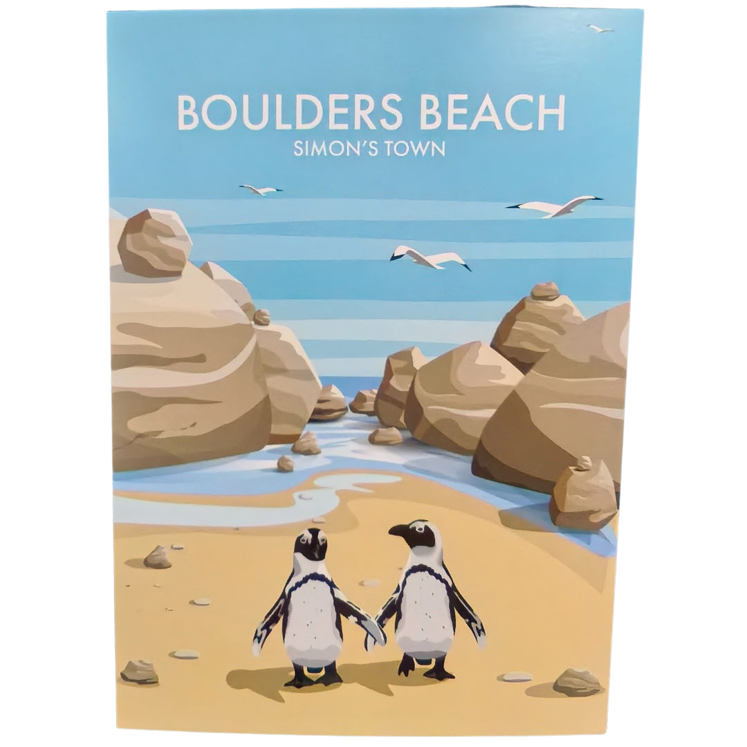 Cape Town Travel Art Card - A5 - Boulders Beach