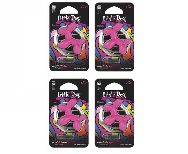 4 Pack Little Dog - Flower Air Fresheners