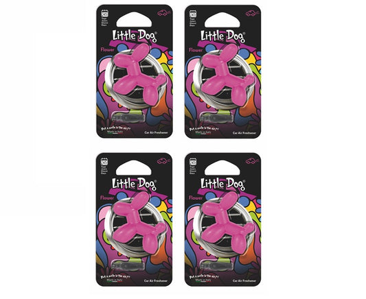 4 Pack Little Dog - Flower Air Fresheners