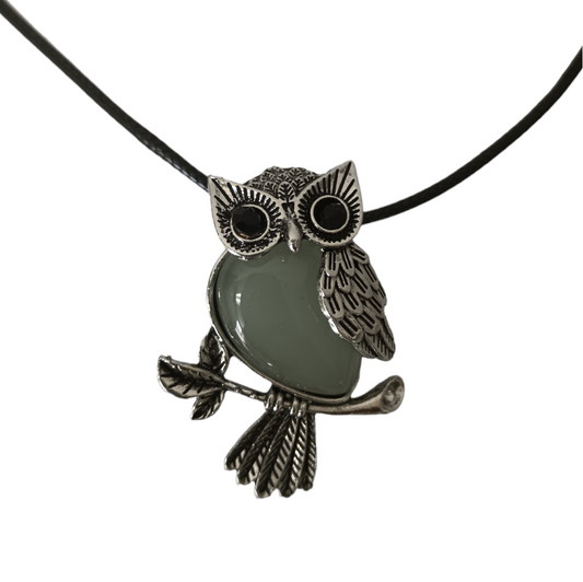 Earth Stone Collection - Owl Aventurine Crystal Stone Necklace
