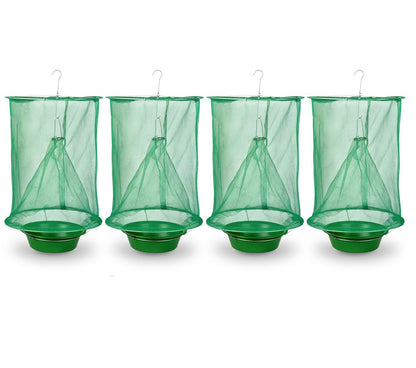 4 Pack Reusable Reinforced Mesh Hanging Trap Foldable Fly Cage