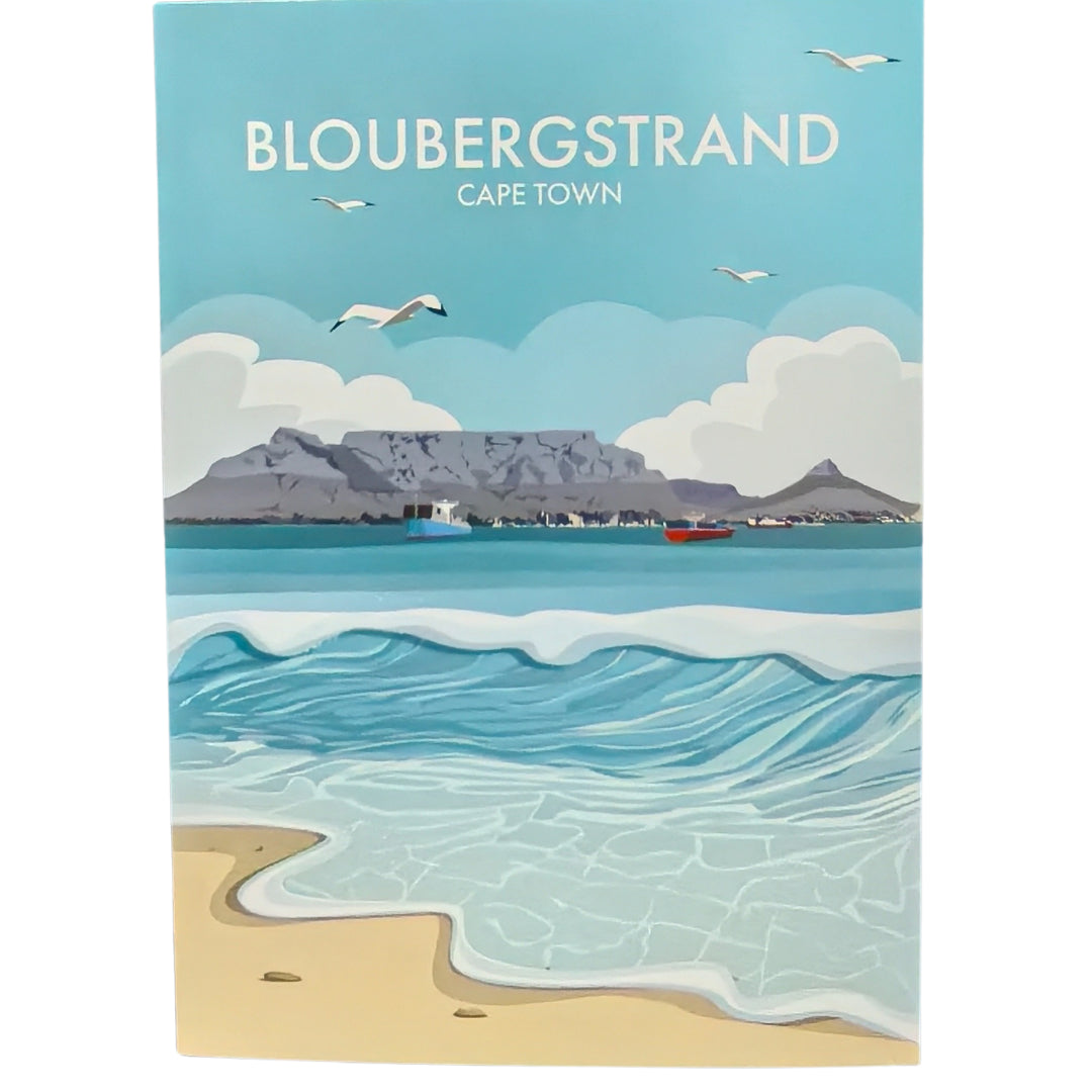 Cape Town Travel Art Card - A5 - Bloubergstrand
