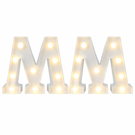 Motarro Led Letter Light 22cm - 2 Pack - White Letter M