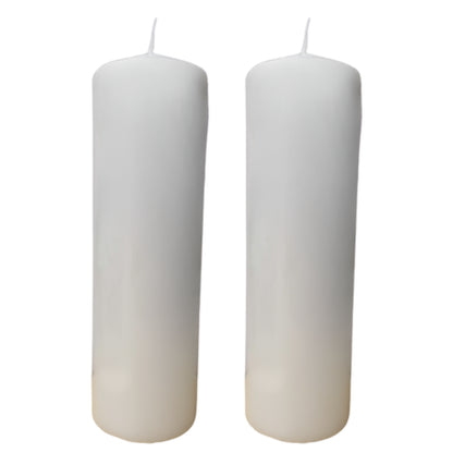 Candle Pillar - 2 Pack - White 7x22.5cm