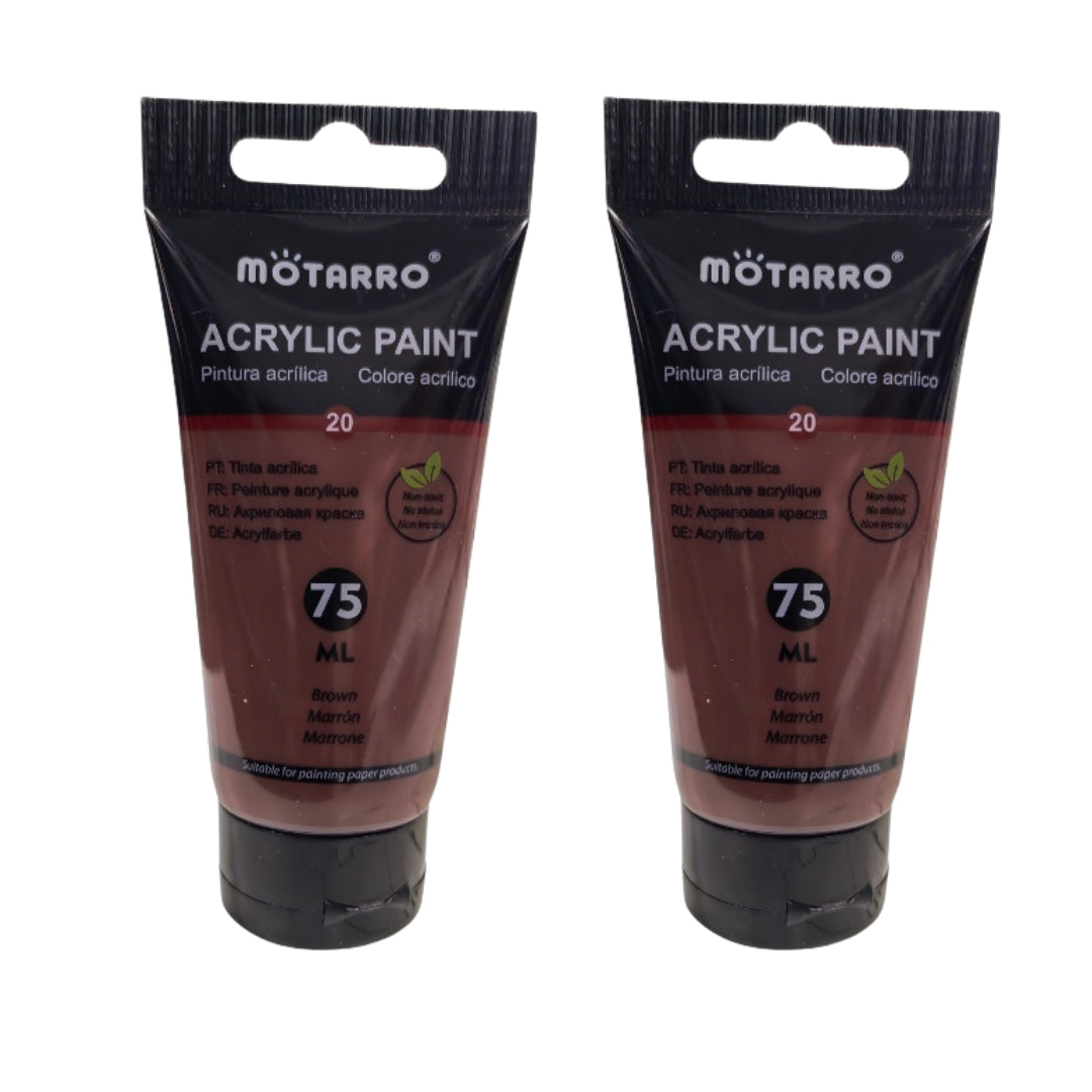 Motarro Acrylic Paint 75ml - 2 Pack - Brown
