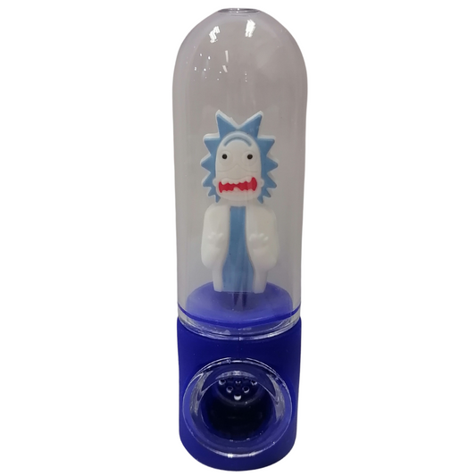 Silicone Rasta Pipe - Character in Glass - Shocked Rick Sanchez
