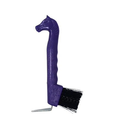Horse Hoof Pick with Brush - Purple