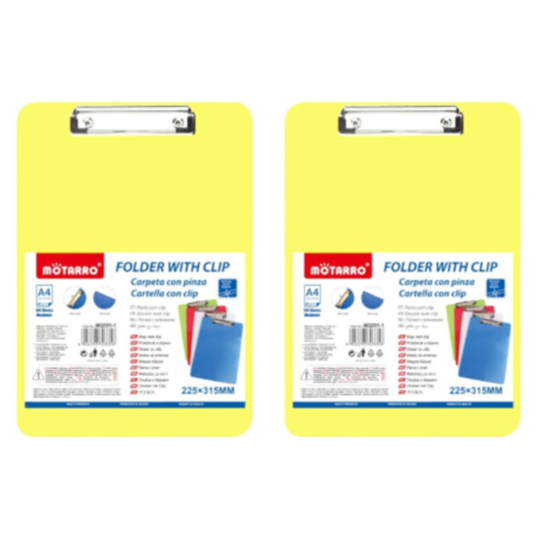 Motarro Clipboard 315x225mm - 2 Pack - Yellow