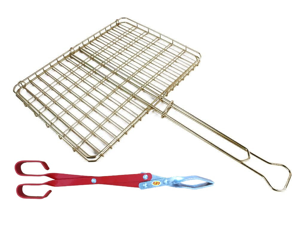 Braai Grid Big Box & Medium Braai Tongs Combo
