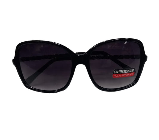 Solar X Butterfly Sunglasses with Leather Trim Gradient Lens UV400