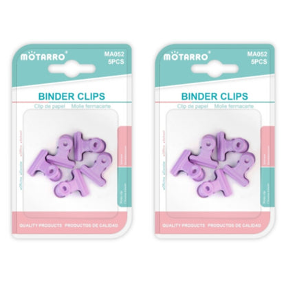 Motarro Binder Clips Pack 5PC - 2 Pack - Purple