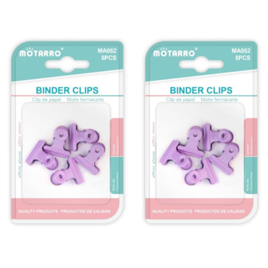 Motarro Binder Clips Pack 5PC - 2 Pack - Purple