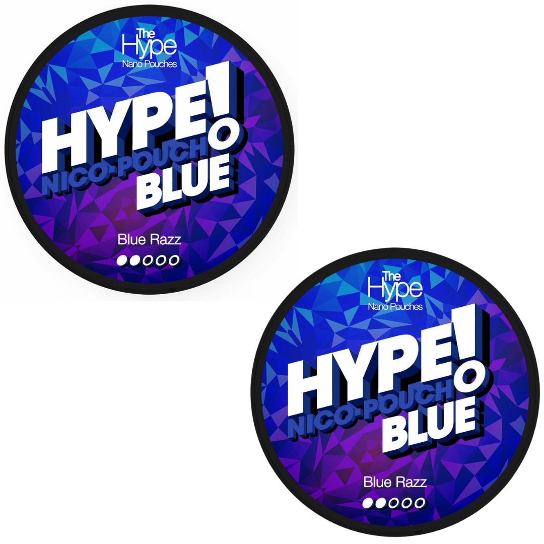 Hype Nicotine Pouches - 15 Nano Pouches 8mg - 2 Pack - Blue Razz