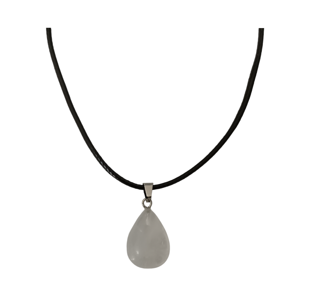 Earth Stone Collection - Teardrop Quartz Stone Necklace