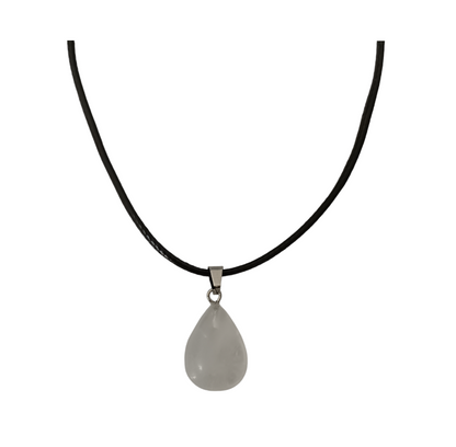 Earth Stone Collection - Teardrop Quartz Stone Necklace