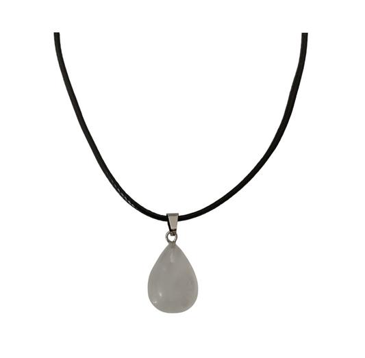 Earth Stone Collection - Teardrop Quartz Stone Necklace