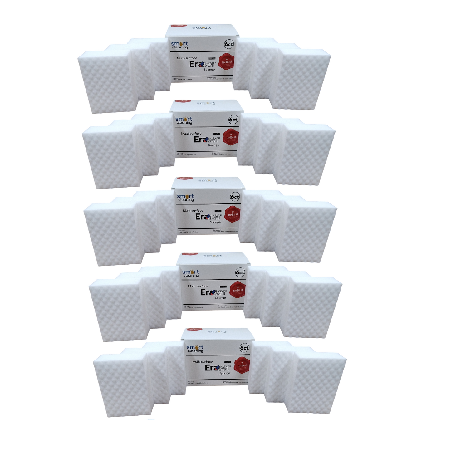 Smart Cleaning Magic Eraser Sponge - 5 Pack