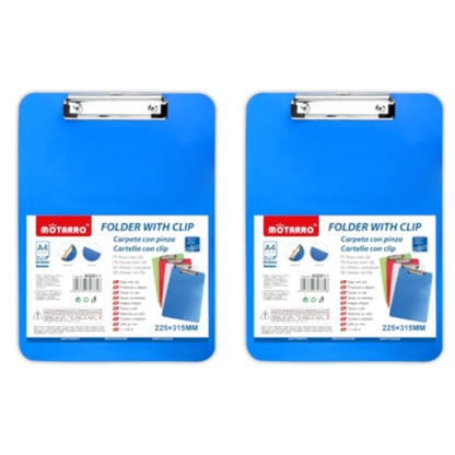 Motarro Clipboard 315x225mm - 2 Pack - Blue