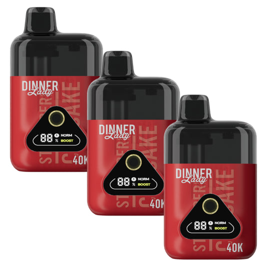 Dinner Lady Rechargeable Vape - Dessert Collection - 40K - 3 Pack - Strawberry Cupcake