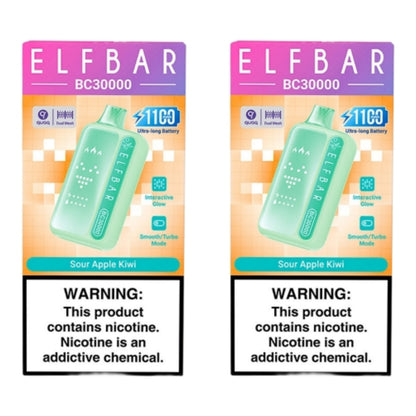 Elf Bar BC30000 Disposable Vape - Sour Apple Kiwi (Pack of 2)