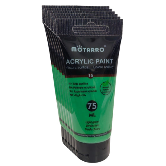 Motarro - Acrylic Paint - 75ml - 6 Pack - Light Green