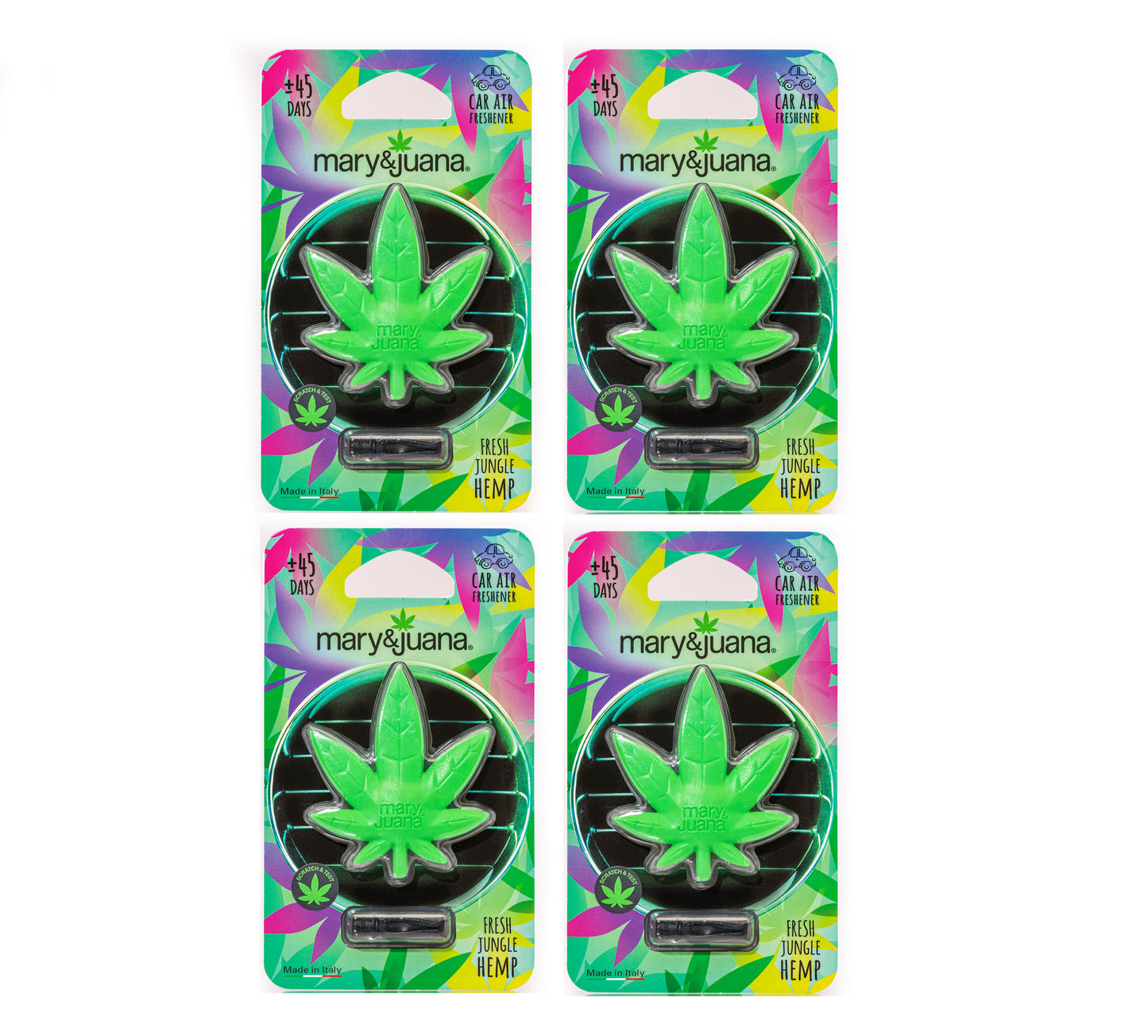 Car Air Freshener Mary & Juana Green - 4 Pack