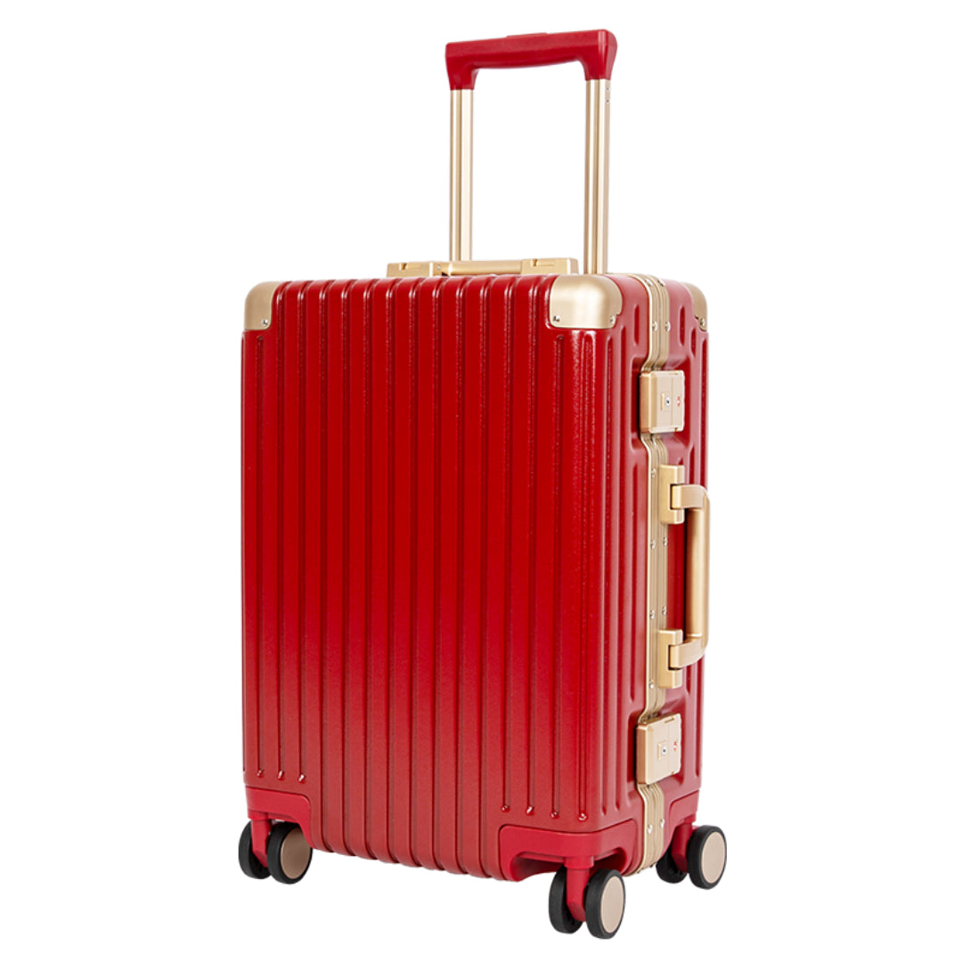 Classic Aluminum Frame Travel Suitcase - 26" - Red