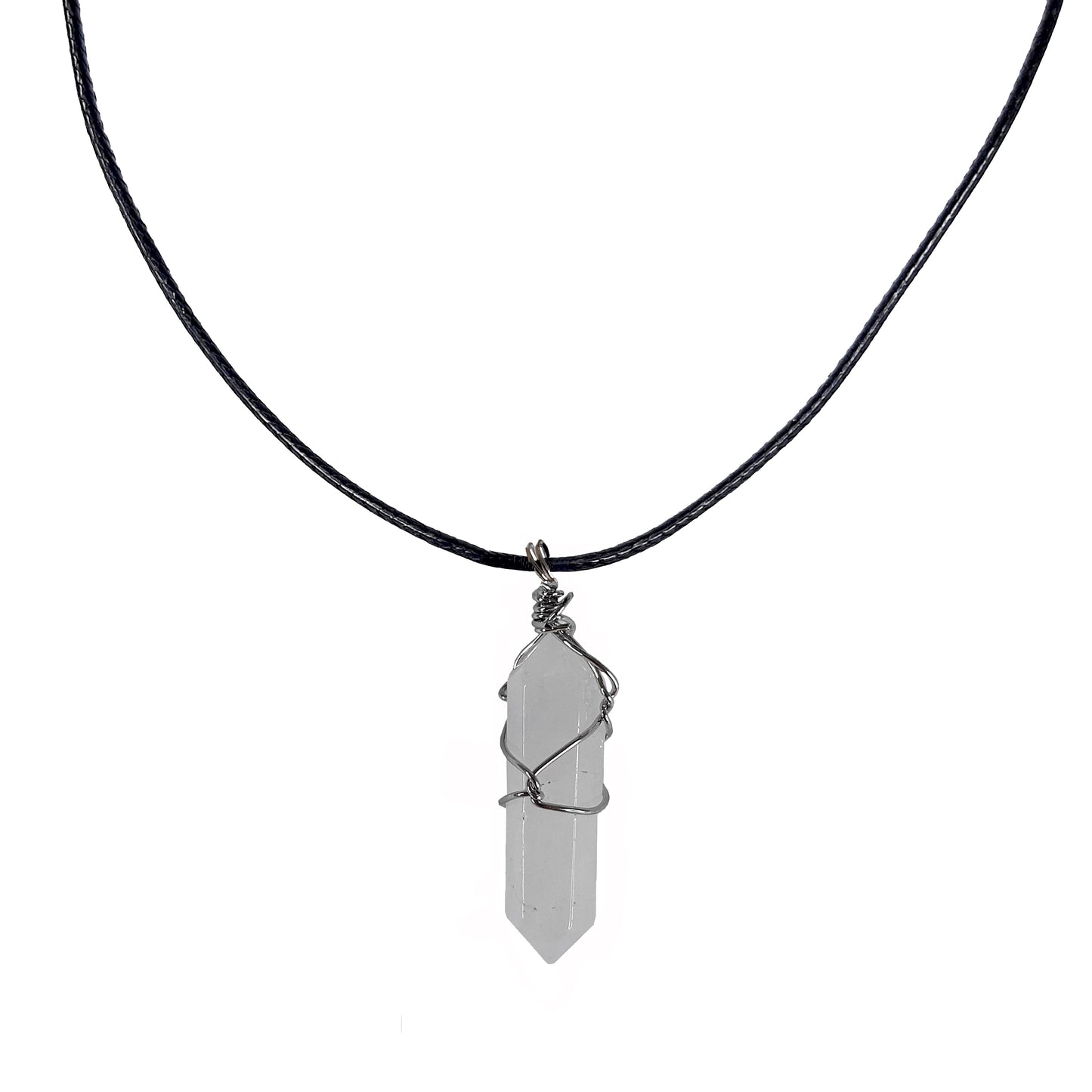 Earth Stone Collection - Wire Wrapped Quartz Stone Necklace