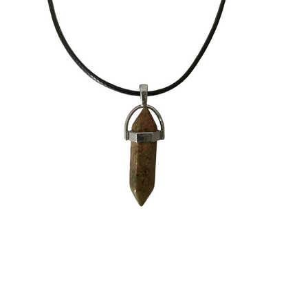 Earth Stone Collection - Bullet Unakite Crystal Stone Necklace