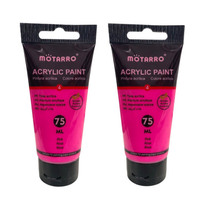 Motarro Acrylic Paint 75ml - 2 Pack - Pink