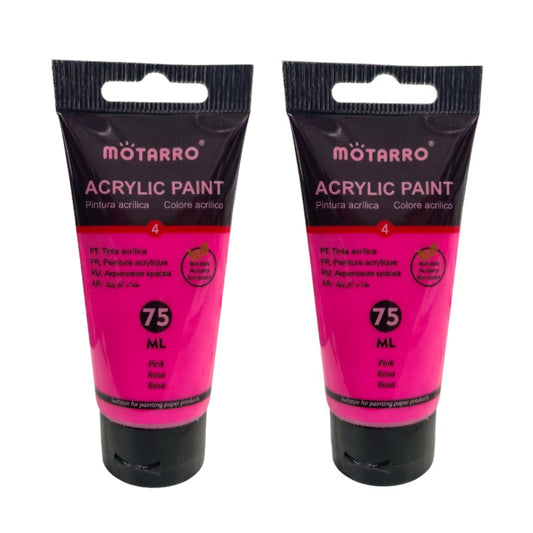 Motarro Acrylic Paint 75ml - 2 Pack - Pink