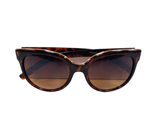 Solar X Wayfarer Sunglasses with Golden Trim & Gradient Yellow Lens UV400