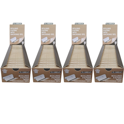 Flame Club Queen Size Rolling Paper + Tips - 39 Booklets - 4 Pack