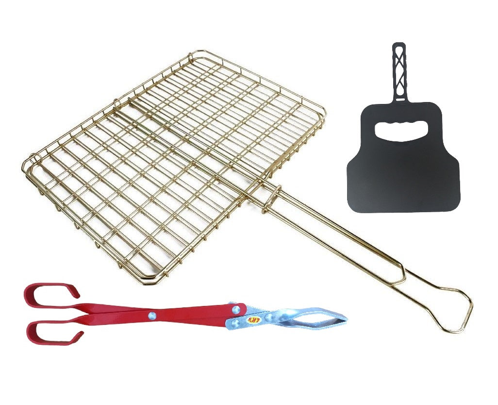 Braai Grid Big Box, Medium Braai Tongs & Braai Fan Combo
