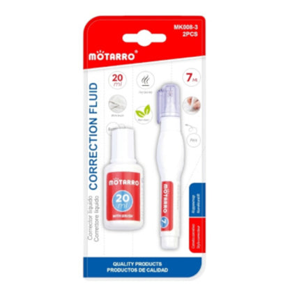Motarro Correction Fluid And Pen 7ml And 20ml