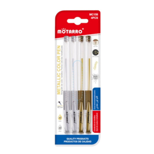 Motarro Metallic Colour Pen 0.7mm - 4PCS
