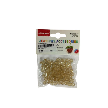 Motarro - Beige Round Beads - 8mm ( 75 Beads per Pack)