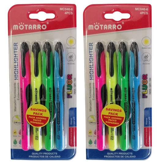 Motarro Highlighter 4 Piece - 2 Pack