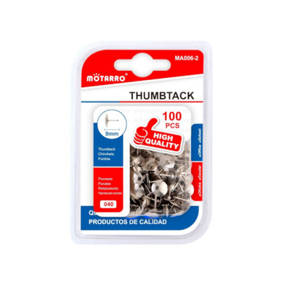 Motarro Thumbtack 9mm 100PCS - Silver