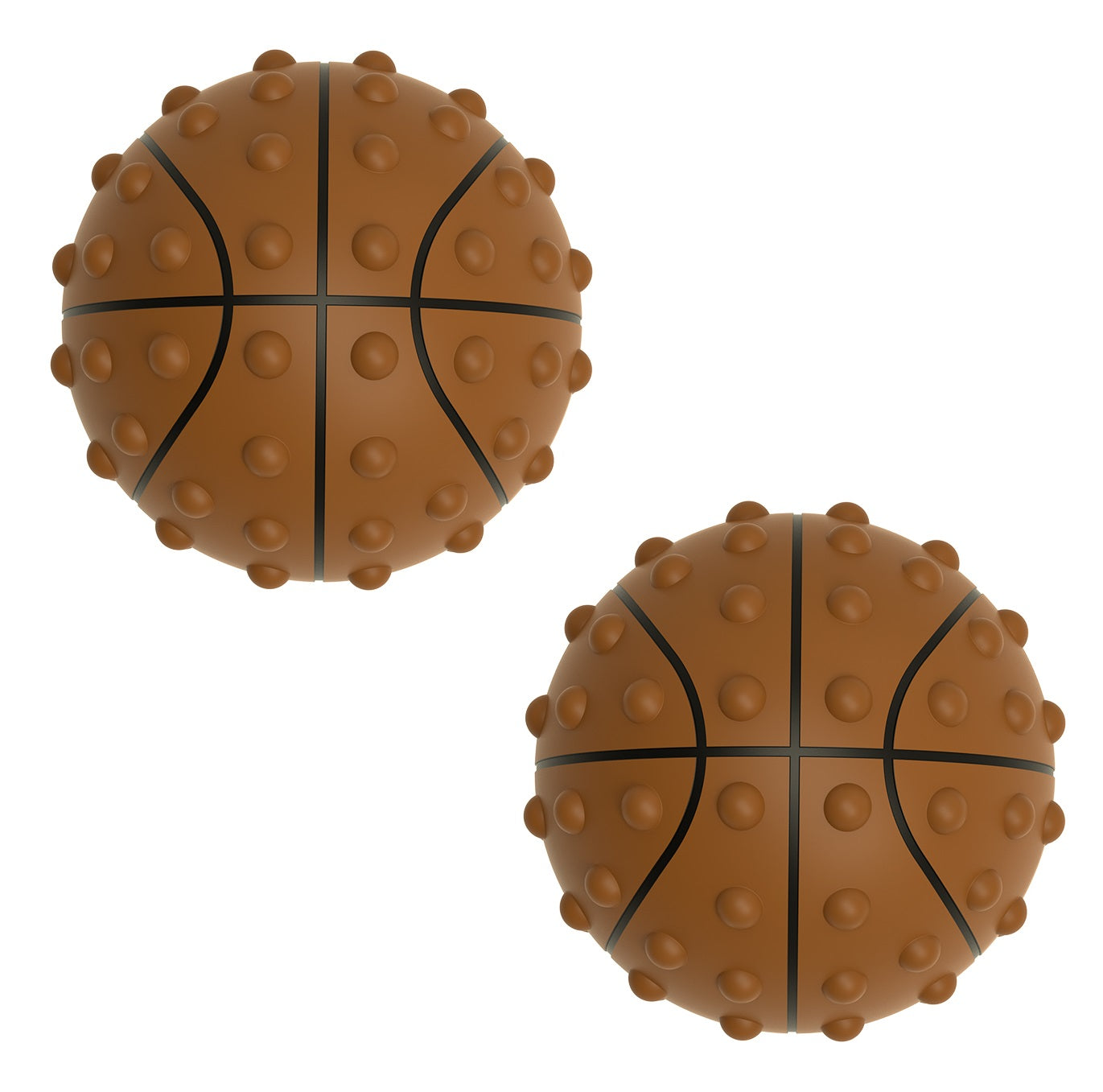 Basket Ball Fidget Pop It - Brown, Plus Pump - 2 Pack