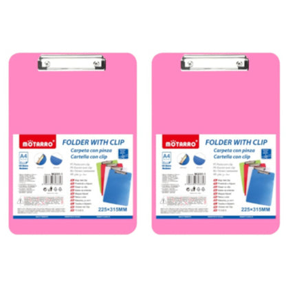 Motarro Clipboard 315x225mm - 2 Pack - Light Pink